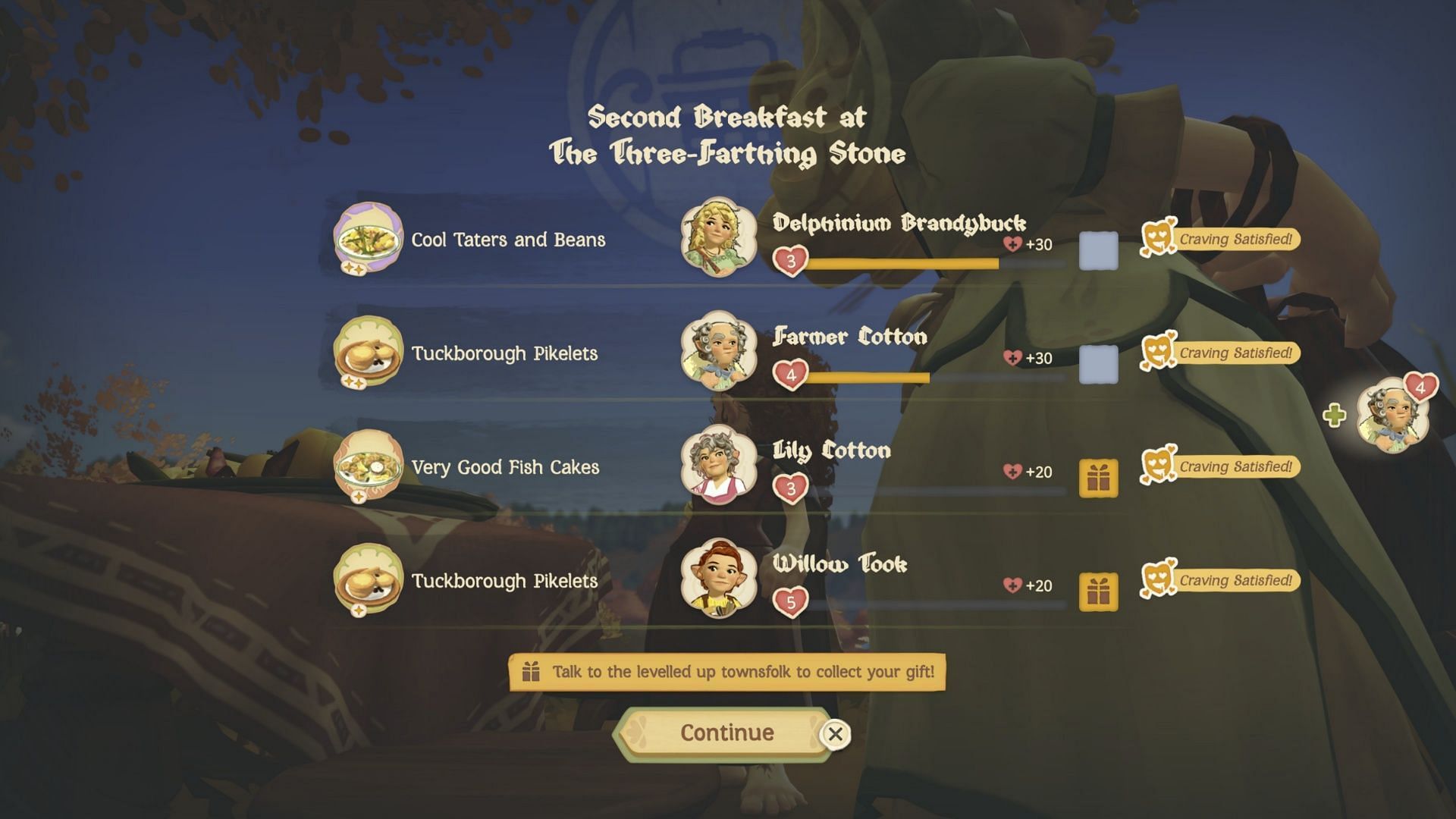 Make sure you can cook a wide variety of flavors and foods; satisfying cravings is a surefire way to build friendships faster (Image via Take-Two Interactive)